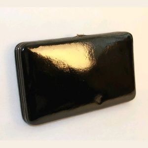 Halogen Black Patent Leather Wallet